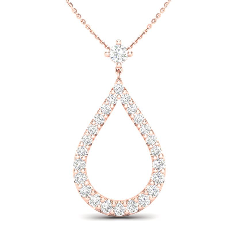 14K Gold Open Pear-Shape Diamond Pendant Pendant ABP-117-D  - Abtin & Co.
