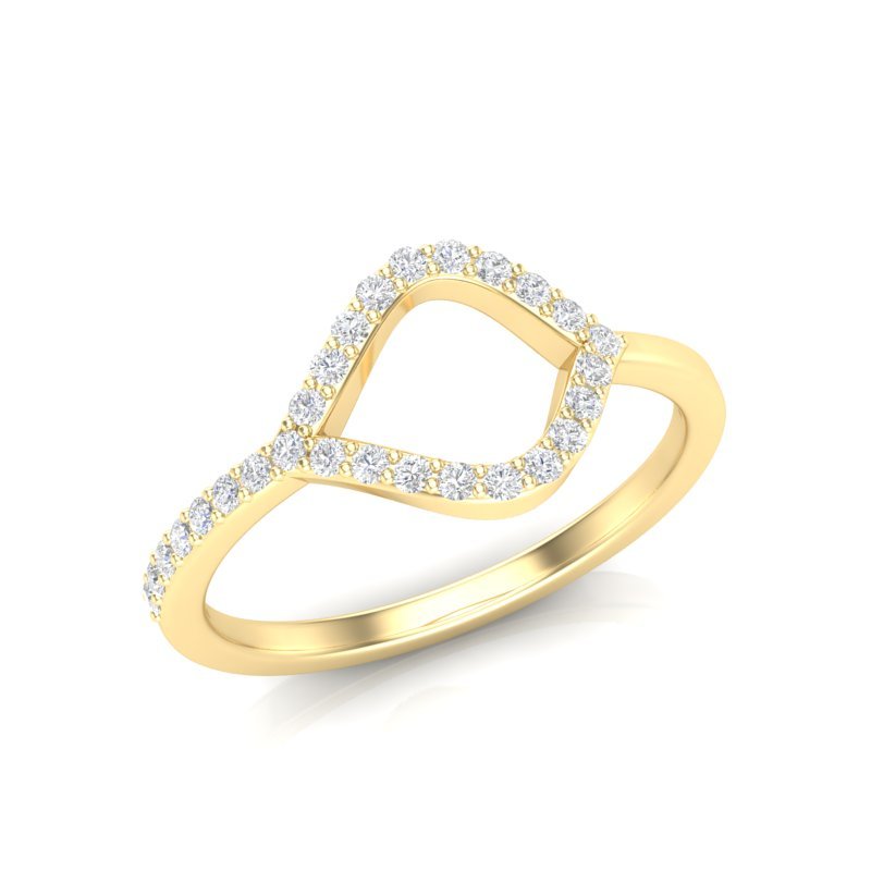 14k Gold Open Teardrop Diamond Fashion Ring Ring ABB-210-D  - Abtin & Co.