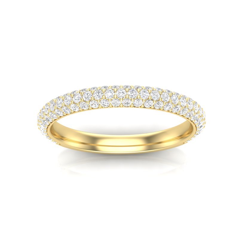 14K Gold Pave Diamond Stackable Ring/Wedding Band Ring ABB-204-D  - Abtin & Co.
