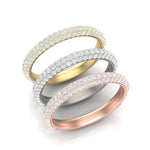 14K Gold Pave Diamond Stackable Ring/Wedding Band Ring ABB-204-D  - Abtin & Co.