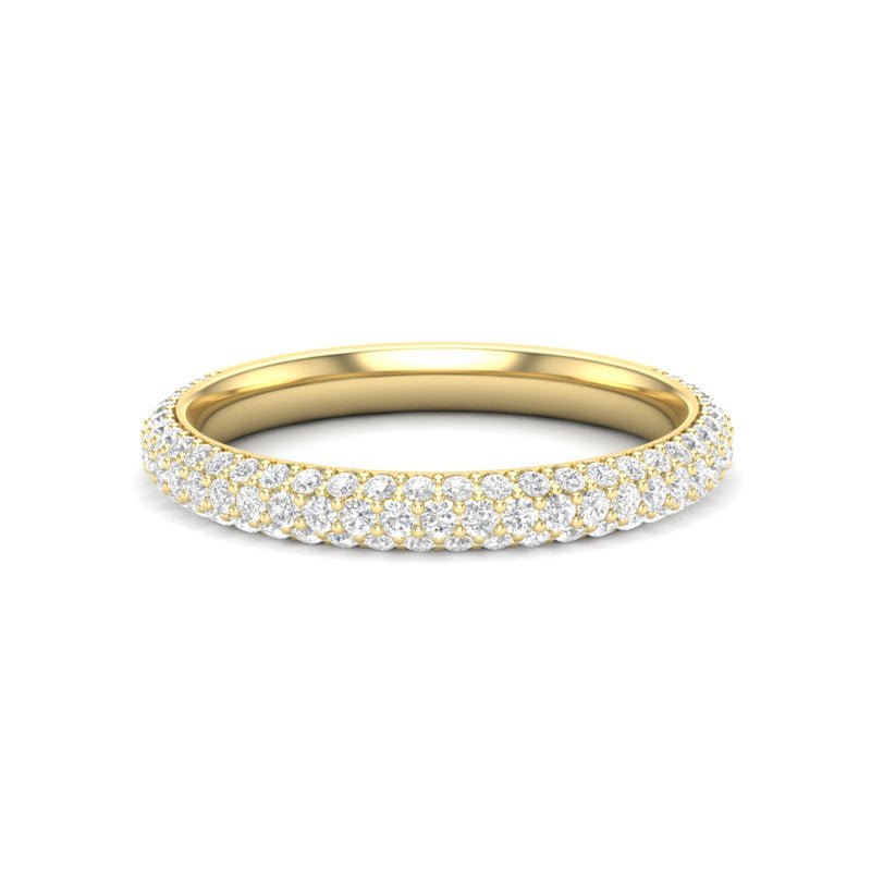 14K Gold Pave Diamond Stackable Ring/Wedding Band Ring ABB-204-D  - Abtin & Co.