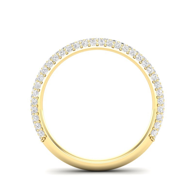 14K Gold Pave Diamond Stackable Ring/Wedding Band Ring ABB-204-D  - Abtin & Co.