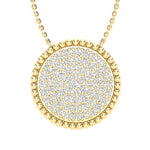 14K Gold Round Medallion Diamond Pendant Pendant ABP-111-D  - Abtin & Co.