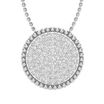 14K Gold Round Medallion Diamond Pendant Pendant ABP-111-D  - Abtin & Co.
