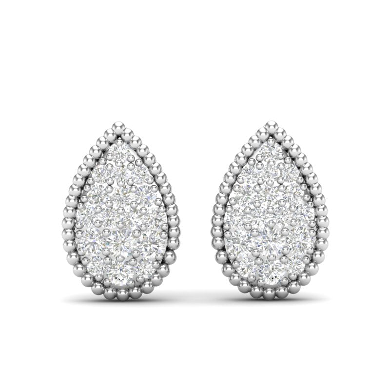 14k Gold Teardrop Diamond Fashion Earring Earring ABE-124-D  - Abtin & Co.
