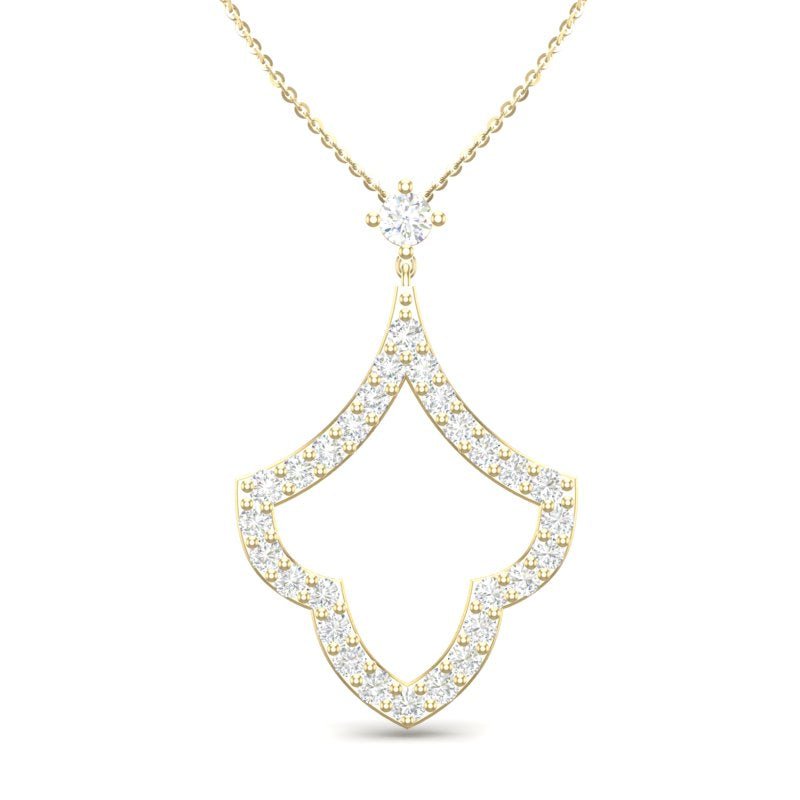 14K Gold Teardrop Diamond pendant Pendant ABP-100-D  - Abtin & Co.