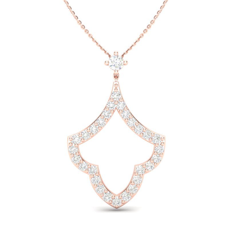 14K Gold Teardrop Diamond pendant Pendant ABP-100-D  - Abtin & Co.