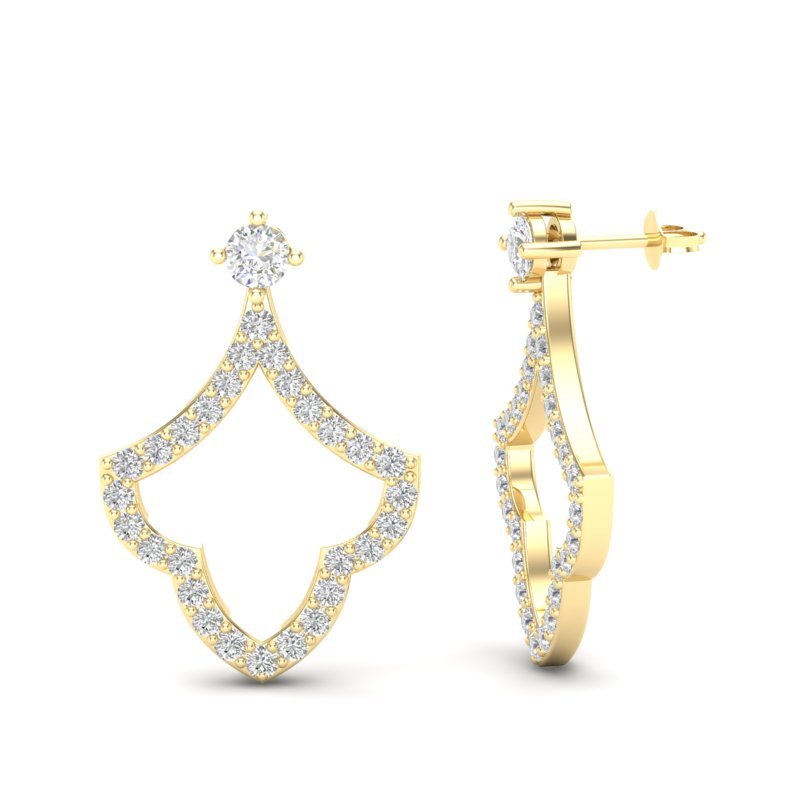 14k Gold Teardrop Fashion Diamond Earring Earring ABE-106.1-D-2  - Abtin & Co.