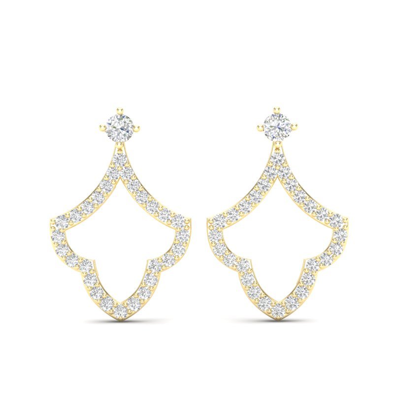 14k Gold Teardrop Fashion Diamond Earring Earring ABE-106.1-D-1  - Abtin & Co.