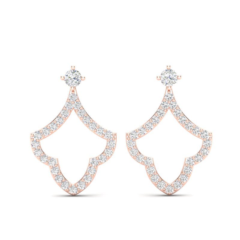 14k Gold Teardrop Fashion Diamond Earring Earring ABE-106.1-D-2  - Abtin & Co.