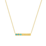 14K Gold Turquoise Bar Pendant Pendant ABP-127Y-TQFF  - Abtin & Co.