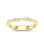 14k Gold Twisted Braid Diamond Stackable Ring Wedding Band Ring ABB-146-D  - Abtin & Co.