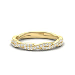 14k Gold Twisted Braid Diamond Stackable Ring Wedding Band Ring ABB-146-D  - Abtin & Co.