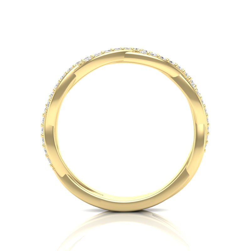 14k Gold Twisted Braid Diamond Stackable Ring Wedding Band Ring ABB-146-D  - Abtin & Co.