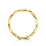 14k Gold Twisted Braid Diamond Stackable Ring Wedding Band Ring ABB-146-D  - Abtin & Co.