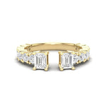 14K Gold Two Stone Emerald-Cut Diamond Open Ring Ring ABB-290.2-D  - Abtin & Co.