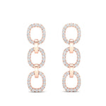 14k Rose Gold Chain-link Diamond Drop Earrings Earring ABE-102.2R-D  - Abtin & Co.