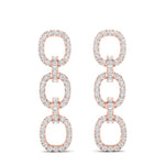 14k Rose Gold Diamond Chain-Link Drop Earrings Earring ABE-102.3R-D  - Abtin & Co.
