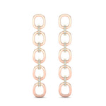 14k Rose Gold Diamond Chain-Link Drop Earrings Earring ABE-103.1C5-D  - Abtin & Co.