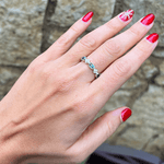 14K Rose Gold Diamond Clover & Milgrain London Blue Topaz Stackable Ring Ring ABB-349R-LBD  - Abtin & Co.