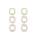 14k Two-toned Gold Chain-link Diamond Drop Earrings Earring ABE-102.2C3-D  - Abtin & Co.