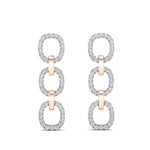 14k Two-toned Gold Chain-link Diamond Drop Earrings Earring ABE-102.2C2-D  - Abtin & Co.