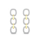 14k Two-toned Gold Chain-link Diamond Drop Earrings Earring ABE-102.2C1-D  - Abtin & Co.