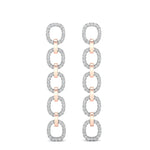 14k Two-toned Gold Chain-link Diamond Earrings Earring ABE-103.2C2-D  - Abtin & Co.