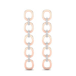 14k Two-toned Gold Chain-link Diamond Earrings Earring ABE-103.1C6-D  - Abtin & Co.