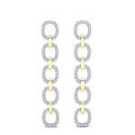 14k Two-toned Gold Chain-link Diamond Earrings Earring ABE-103.2C1-D  - Abtin & Co.