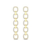14k Two-toned Gold Chain-link Diamond Earrings Earring ABE-103.2Y-D  - Abtin & Co.