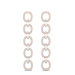 14k Two-toned Gold Chain-link Diamond Earrings Earring ABE-103.2C6-D  - Abtin & Co.