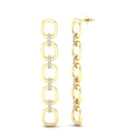 14k Two-toned Gold Chain-link Diamond Earrings Earring ABE-103.1Y-D  - Abtin & Co.