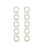 14k Two-toned Gold Chain-link Diamond Earrings Earring ABE-103.2C3-D  - Abtin & Co.
