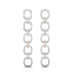 14k Two-toned Gold Chain-link Diamond Earrings Earring ABE-103.1C2-D  - Abtin & Co.