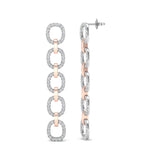 14k Two-toned Gold Chain-link Diamond Earrings Earring ABE-103.2C2-D  - Abtin & Co.