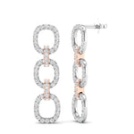 14k Two-toned Gold Diamond Chain-Link Drop Earrings Earring ABE-102.3C2-D  - Abtin & Co.