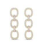 14k Two-toned Gold Diamond Chain-Link Drop Earrings Earring ABE-102.3C4-D  - Abtin & Co.