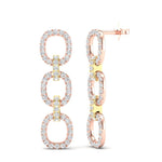 14k Two-toned Gold Diamond Chain-Link Drop Earrings Earring ABE-102.3C5-D  - Abtin & Co.