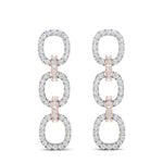 14k Two-toned Gold Diamond Chain-Link Drop Earrings Earring ABE-102.3C2-D  - Abtin & Co.