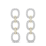14k Two-toned Gold Diamond Chain-Link Drop Earrings Earring ABE-102.3C1-D  - Abtin & Co.