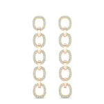 14k Two-toned Gold Diamond Chain-Link Drop Earrings Earring ABE-103.2C4-D  - Abtin & Co.