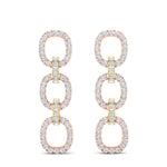 14k Two-toned Gold Diamond Chain-Link Drop Earrings Earring ABE-102.3C5-D  - Abtin & Co.