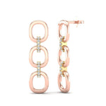 14k Two-toned Gold Diamond Chain-Link Drop Earrings Earring ABE-102.1C5-D  - Abtin & Co.