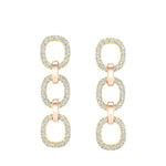 14k Two-toned Gold Diamond Chain-Link Drop Earrings Earring ABE-102.2C4-D  - Abtin & Co.