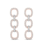 14k Two-toned Gold Diamond Chain-Link Drop Earrings Earring ABE-102.3C6-D  - Abtin & Co.