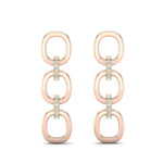 14k Two-toned Gold Diamond Chain-Link Drop Earrings Earring ABE-102.1C5-D  - Abtin & Co.