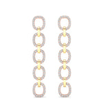 14k Two-toned Gold Diamond Chain-Link Drop Earrings Earring ABE-103.2C5-D  - Abtin & Co.