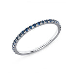 14K White Gold Blue Sapphire Stackable Dainty Band Ring ABB-182.2-BSF  - Abtin & Co.