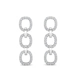 14k White Gold Chain-link Diamond Drop Earrings Earring ABE-102.2W-D  - Abtin & Co.